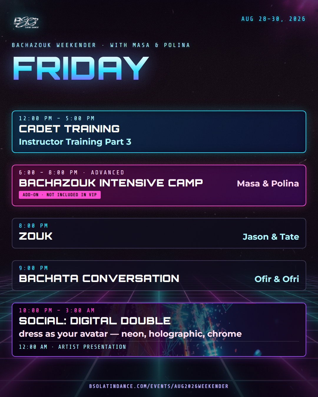 BSO Weekender with Masa & Polina schedule (1 of 3)