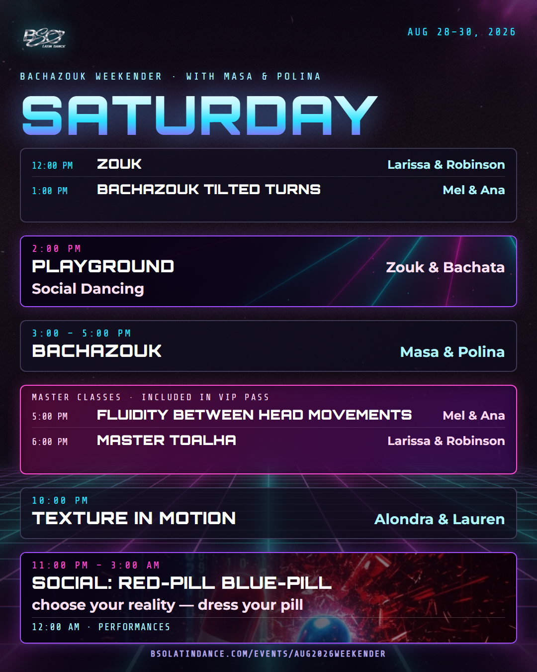 BSO Weekender with Masa & Polina schedule (2 of 3)