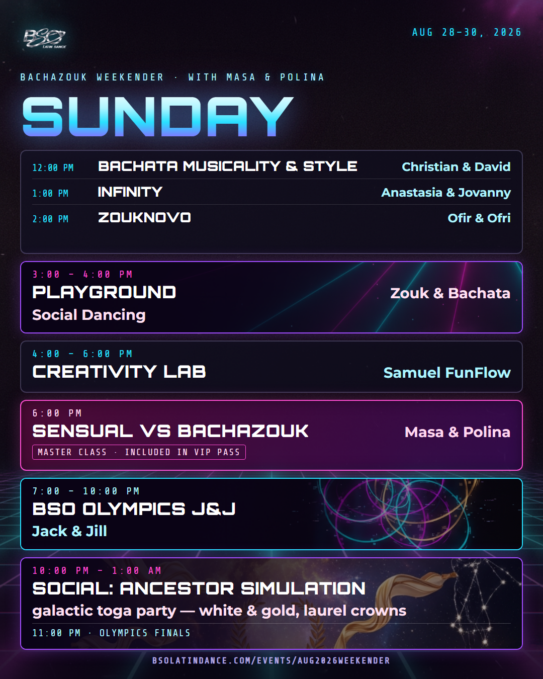 BSO Weekender with Masa & Polina schedule (3 of 3)